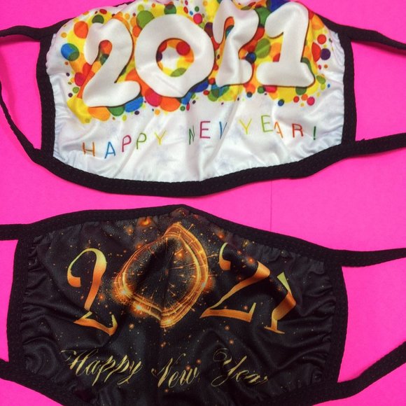 Happy New Years Eve 2021 Face Masks Holidays Party - Picture 3 of 14
